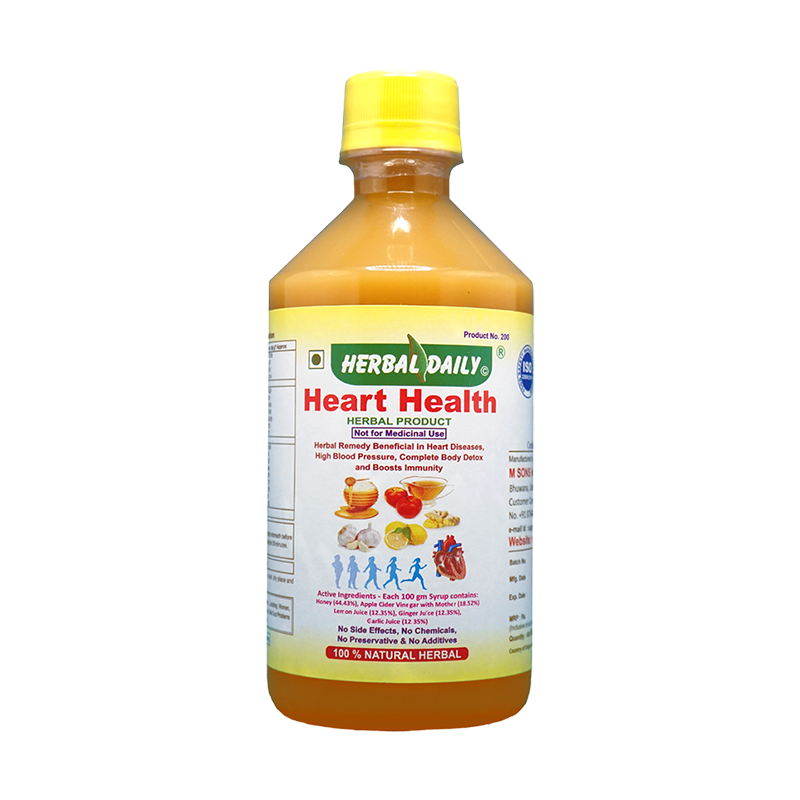 Heart health contains honey, apple cider vinegar, lemon juice, ginger juice and garlic juice.