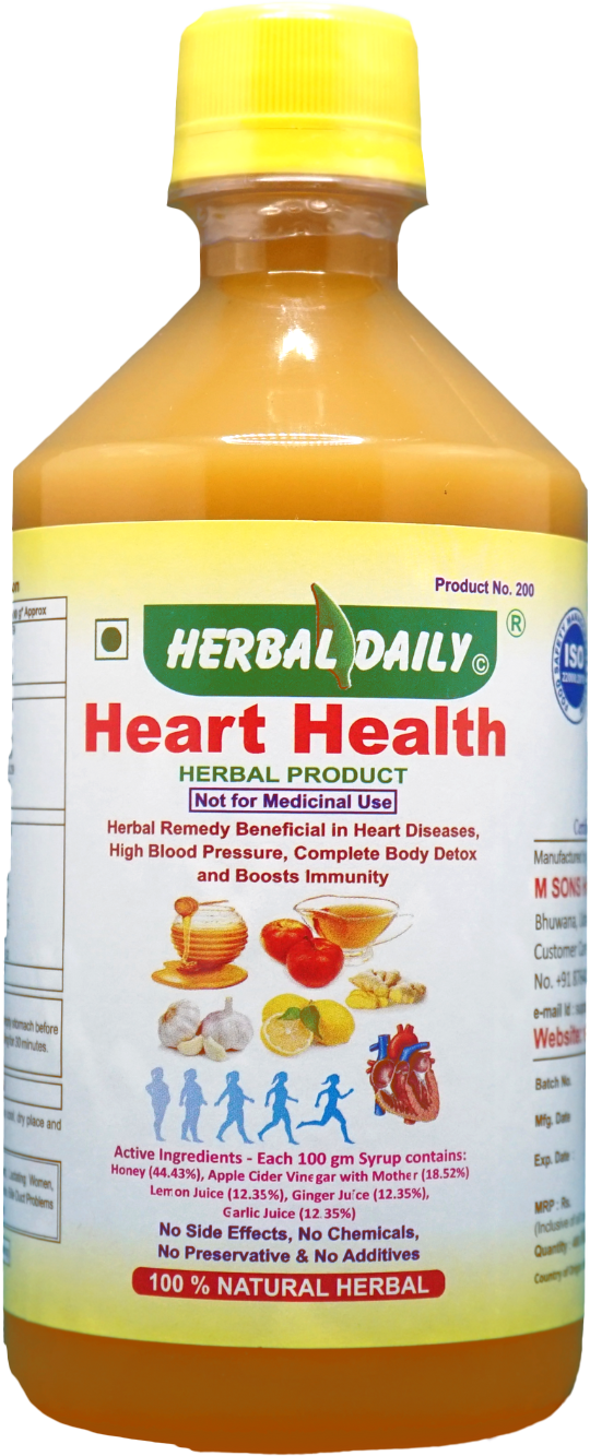 Heart health contains honey, apple cider vinegar, lemon juice, ginger juice and garlic juice